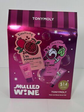 TONYMOLY Mulled Wine Mask & Body Serum Set 🍷✨ NWT K-Beauty Gift Set